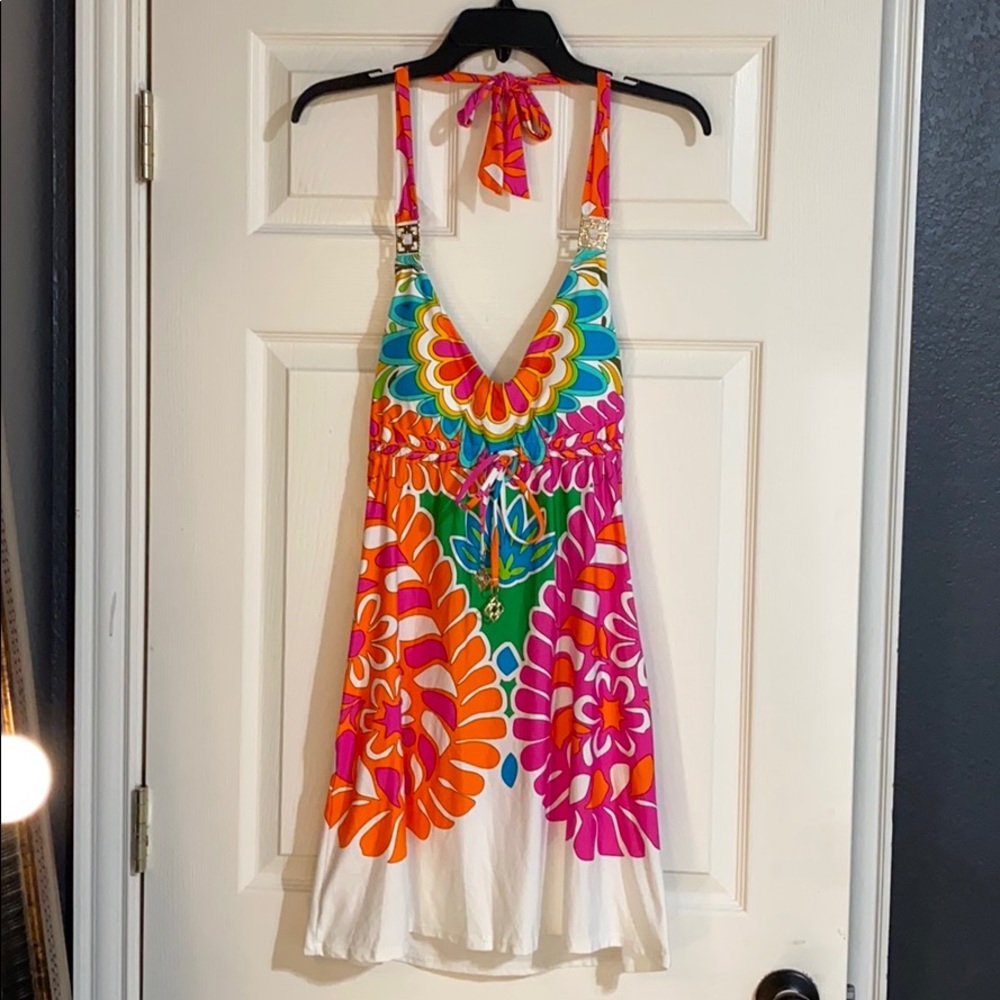 Trina Turk Halter Coverup Dress sz Med
